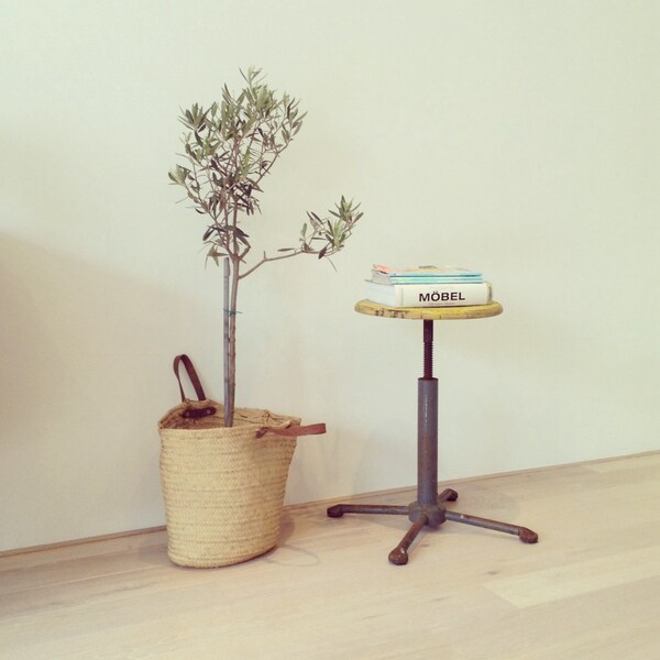 Vintage, industrial stool, garage stool