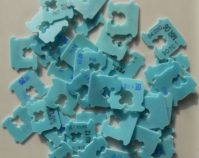 40 Pcs Recycled Plastic Bread Tags for Arts Crafts Household Blue Bread