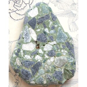 Lake Ontario Terrazzo Tile Piece: Green, Gray, and White Beach Find (64mmx50mm)