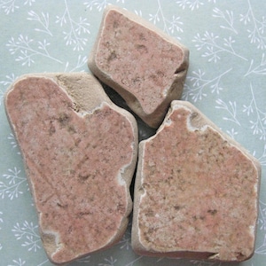 Lake Ontario Beach Pottery: Peachy-Pink Craft Tiles, 3 Pcs (55-31mm)