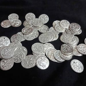 14 MM koperen munt Charms, munt allerhande, Indiase messing munten, zilveren Brass Charms - 100 stuks