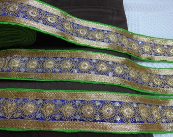 Indian Lace, Ethnic Trim, Sari Border, Fabric Lace, Indian Crafting sewing Zari Trim, Decorative Ribbon - 1 meter