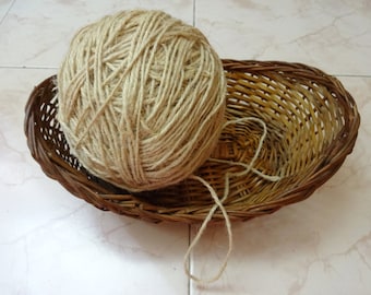 Indische Jute, natürliche handgesponnene Jute Garn, Bindfäden, Faden, Creme Farbe, für häkeln, stricken, Geschenkverpackung, Handwerk, Makramee - 240 grms