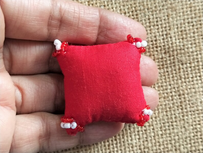 Square shaped Ethnic Tassel Decorations Craft supply 12 pcs Decor Supplies Indian Cotton Fabric Miniature Cushions