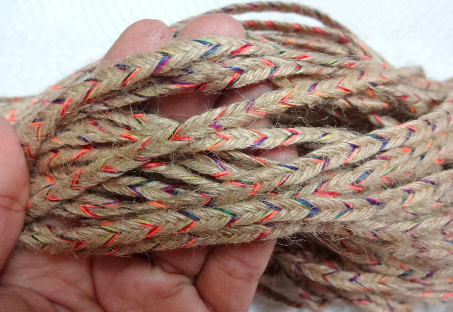 Indian Jute Jute Threads Jute Yarn Braided with Multi Colour Etsy
