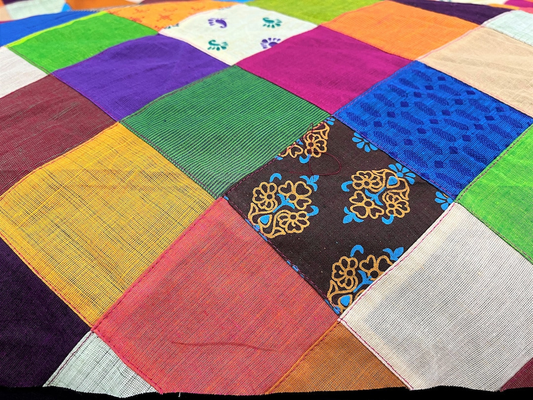 Patchwork Cotton Fabric, Indian Recycled Fabric, Indian Textile, Boho Crafting Sewing Jewelry