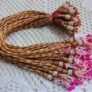 Filo di collana regolabile, corda di gioielli collana indiana con tassels, forniture di gioielli, s.r.l. - set di 2 rosa