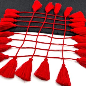 Cordão de algodão torcido, cordão de pulseira, amarração de cortina - Embrulho para presente, cordão de joias, borlas de sári, faça você mesmo - 12 peças vermelho