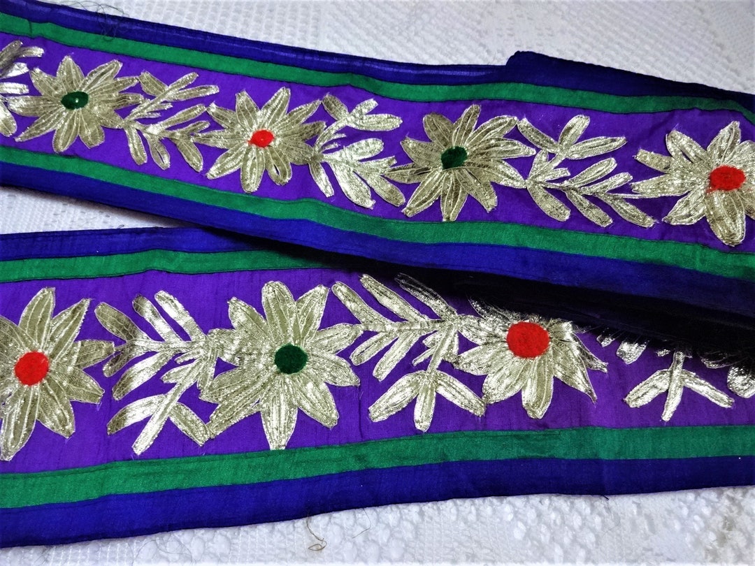 Indian Embroidered Lace Broad Gota Trim Craft Ribbon Sari - Etsy