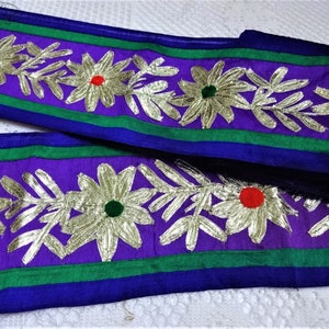 Indische bestickte Spitze, breite Gota Trim, Handwerk Band, Sari Grenze, Scrapbook Verzierung, dekorative Stoff Spitze, Boho DIY - 3 Meter
