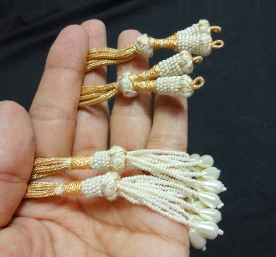 Adjustable Handmade Necklace Thread, Indian Necklace Jewelry Cord With  Beaded Tassels, Zari Dori, Jewelry Supplies 2 Pcs Ivory -  Canada