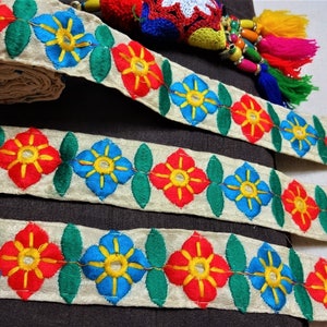 Indische Spitze, bestickt dekorative Trim, Handwerk Band, Sari Grenze, Verschönerung, Boho DIY Band, Scrapbook Journel Verschönerung - 2 Meter