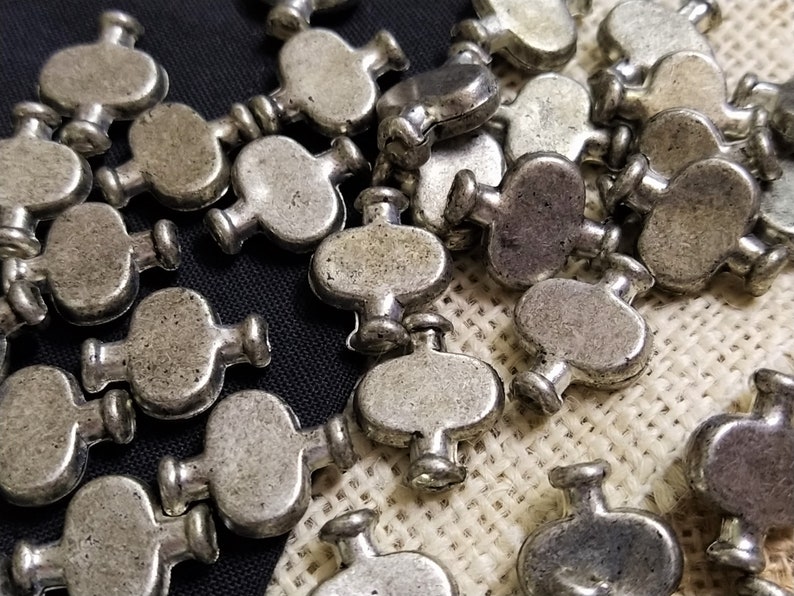 Indian Spacer Beads Antique Silver Metal Tube Beads Ethnic Tribal Jewelry Supplies 30 pcs Boho DIY
