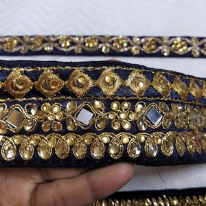 Indiase geborduurde trims decoratieve veters Sari Borders Scrap Material Boho Journal Supplies Naaien Crafting Linten-set van 3 Diverse