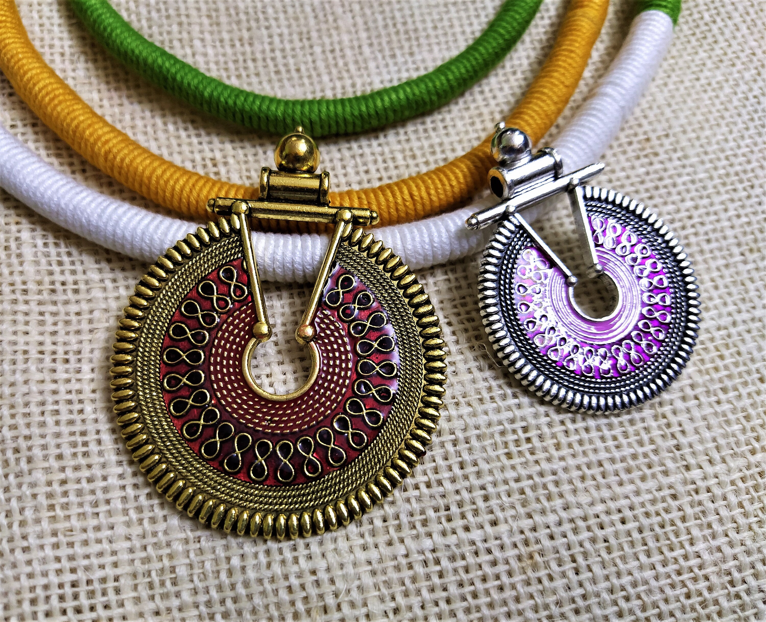 Antique Gold Metal Pendants Ethnic Necklace Pendants Indian Etsy