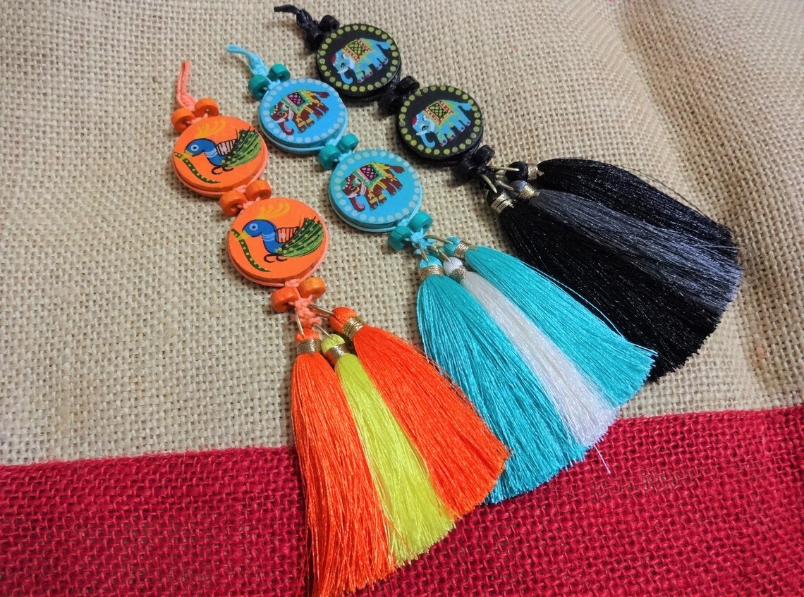 Buy Tassels Wooden Button Tassels Ethnic Tassels Decorative Online in