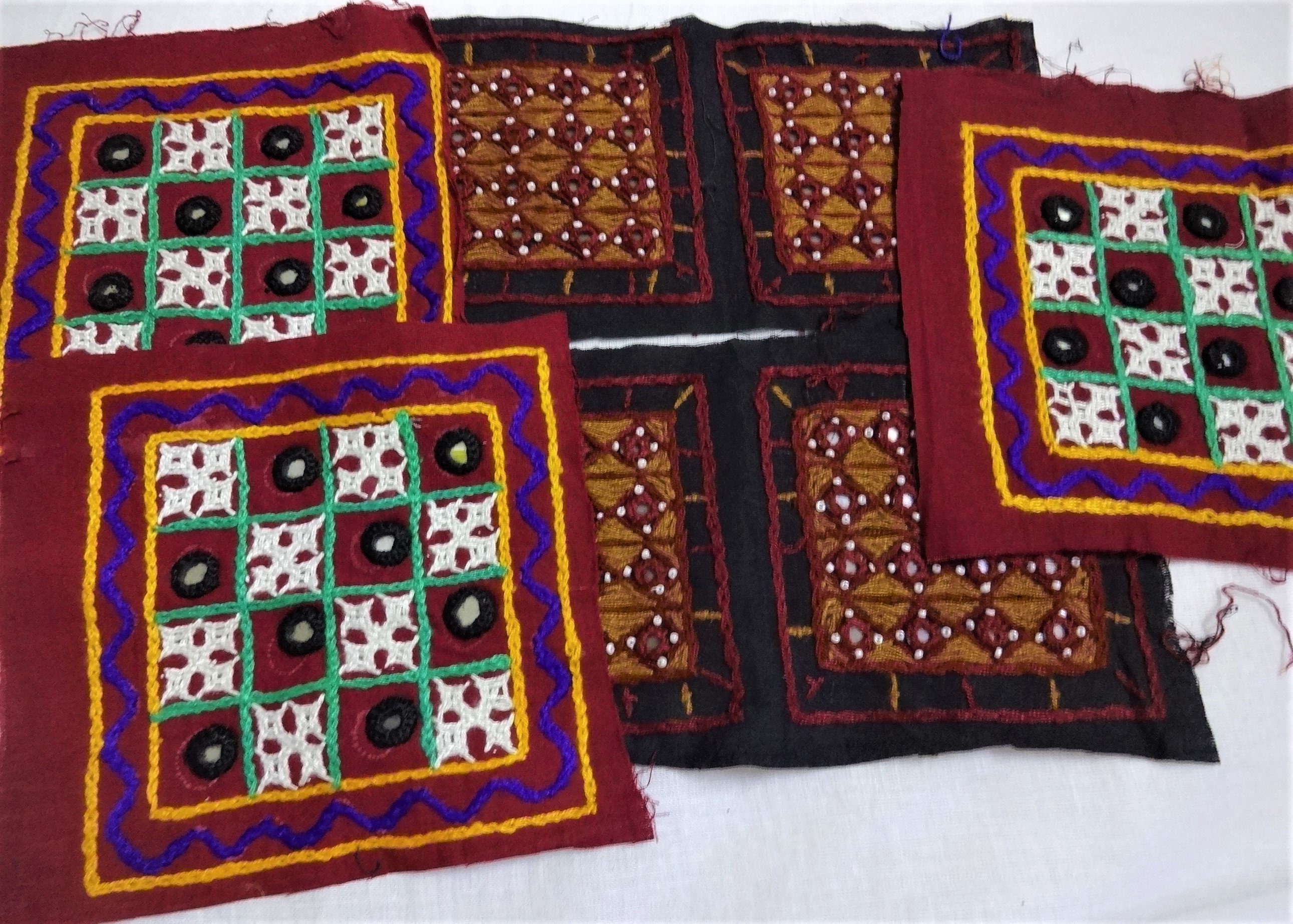 Kutch Embroidered Square Ethnic Sew On Patches Fabric Etsy