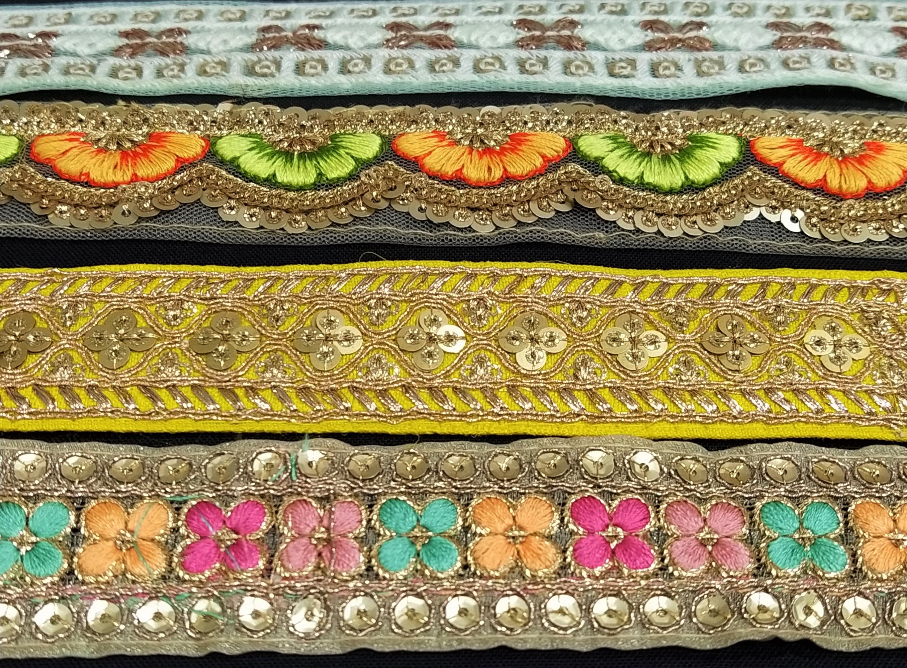 Indian Embroidered Trims Assorted Decorative Laces Sari Etsy
