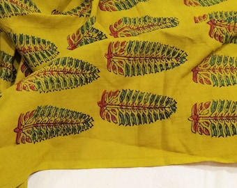 Indian Fabric, Block Print Cotton Fabric, Indian Textiles, Craft Supplies, Crafting Sewing Costumes Home Decor - 1 meter