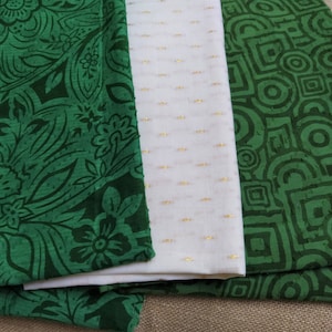 Indian Cotton Fabric, Summer Fabric, Indiase quilten etnische Boho naaien Craft Textiel, DIY Scrapbooking Restanten - Set van 3