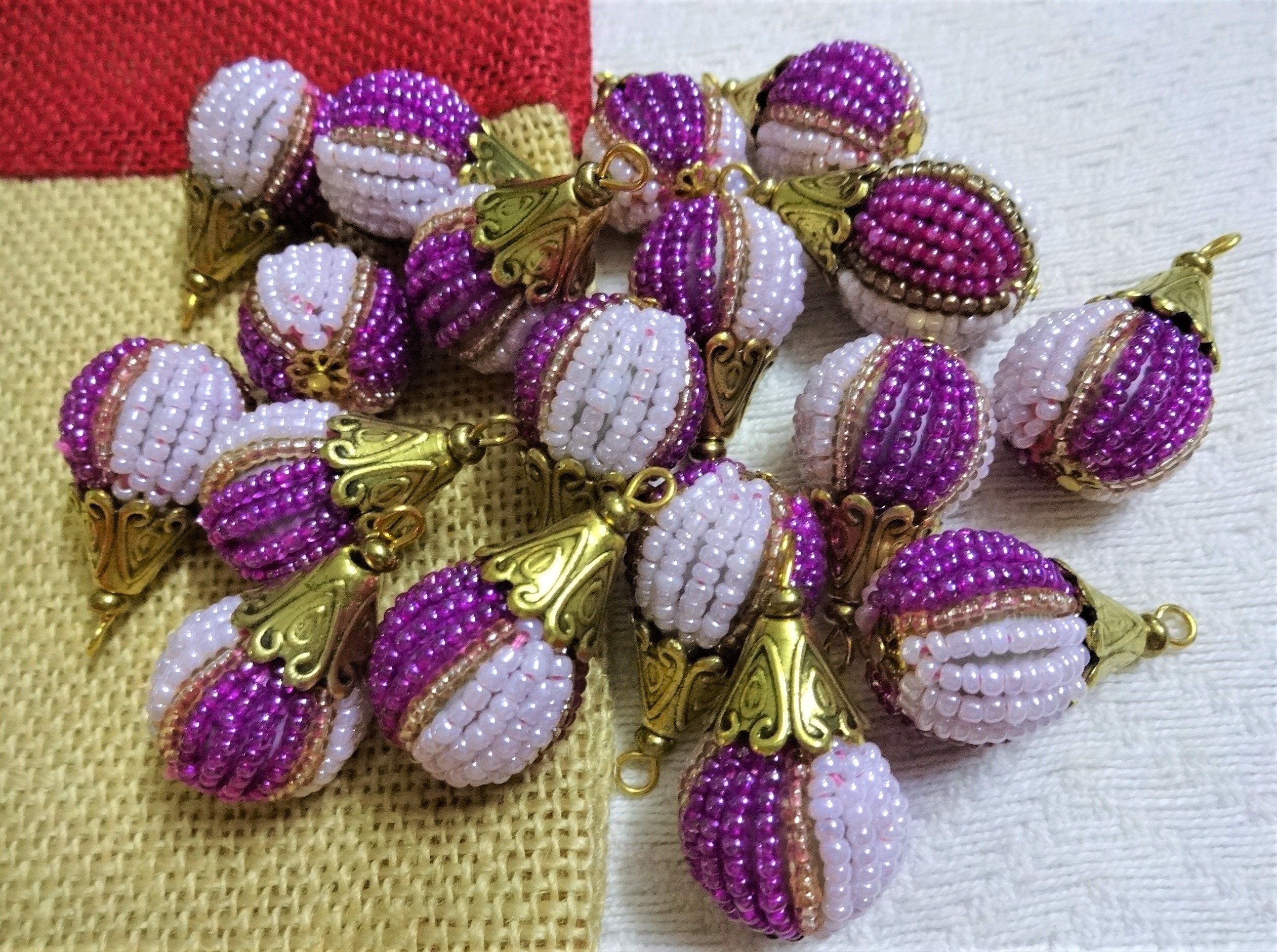 15 Colorful Beaded Balls Ball Tassels Decorative Ball Etsy