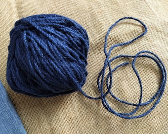 Natürliche indische Jute Garn / Twine / Thread - für häkeln, stricken, Geschenkverpackung, Tags, Handwerk, Makramee DIY - 50 Meter blau