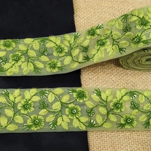 Indische Borte, Besticktes Band, Wholesale Borte, Sari Bordüre, Netzstoff Spitze, Bastel nähen, DIY Scrapbook Braut - 2,5 Meter