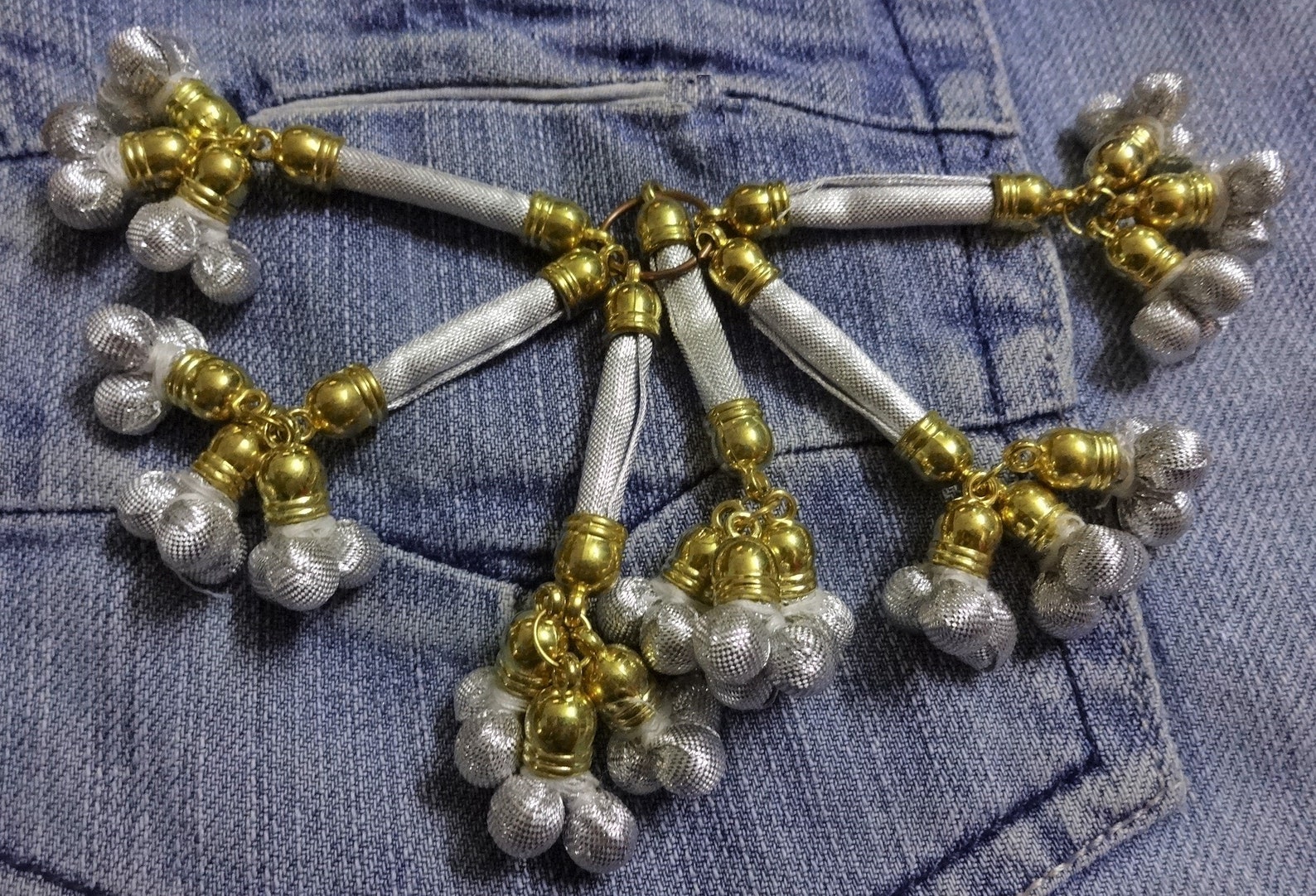 Handmade Fabric Trim Tassels Silver Tassels Ethnic Tassels Etsy India