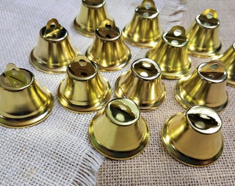 Indian Bells, Large Bells, Craft Supplies, Decorative Large Metal Bells, Boho Findings, Christmas Decor - Set of 20