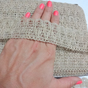 4 Yards Natural Handspun Jute Trim, Jute Lace, Jute Ribbon, Burlap Ribbon, Indian Jute - Natural 1.5&quot;