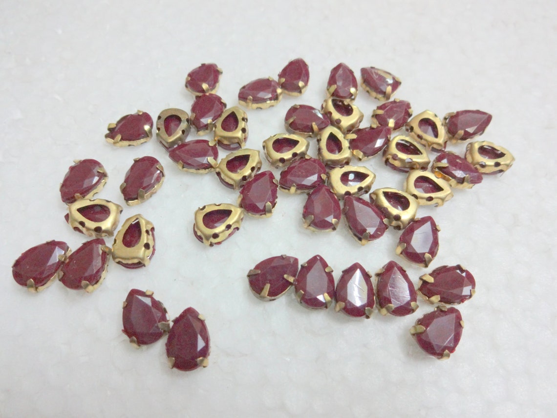 100 Pcs Sew on Rhinestones /acrylic Rhinestones With Brass Etsy