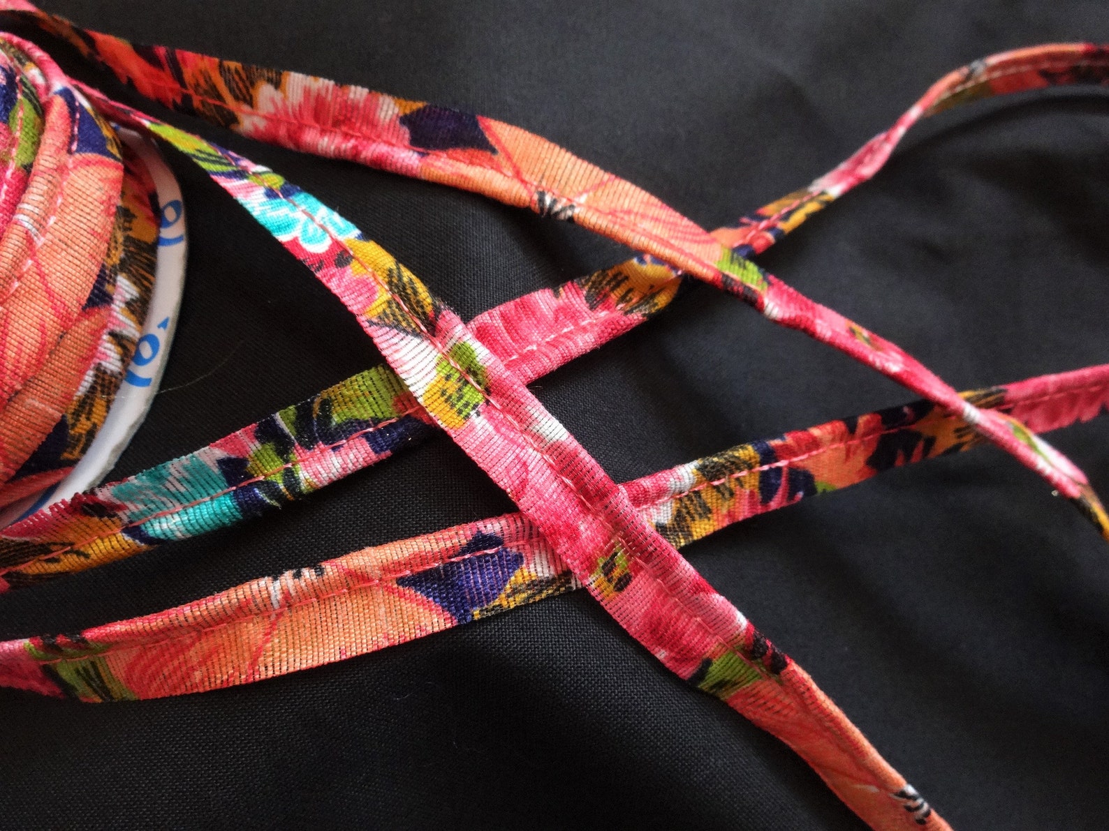 India Lace Sewing Piping Cord Pink Printed Fabric Piping Etsy