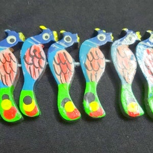 Pavo real de madera tallado a mano, botones de madera, botones decorativos, suministros de artesanía - conjunto de 50 piezas PEACOCK