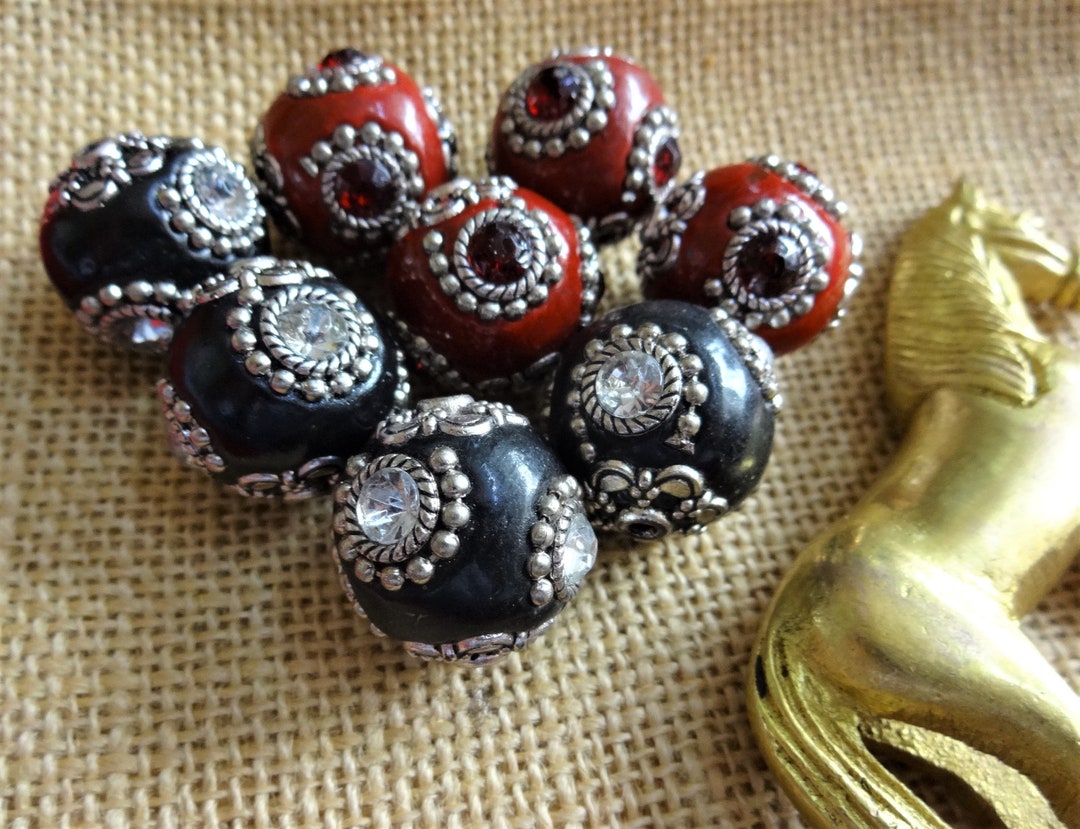 Indian Beads, Retro Style Ethnic Beads, Kundan Work, Jewelry Supplies 2 ...