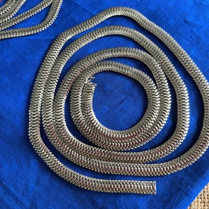 90 cms Silver Purse Chain, Metal Shoulder Handbag Strap, Replacement Handle Chain, Metal Crossbody Bag / Purse Handles Chain - set of 3
