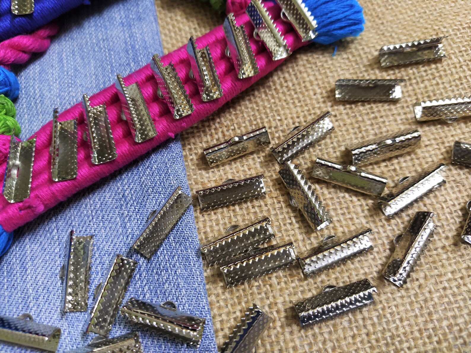 20 MM Silver Plated Metal Ribbon Crimp Cord End Clasp Ribbon Etsy