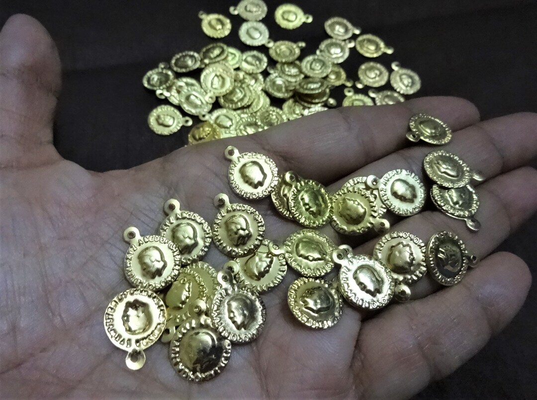 12 MM 真鍮コイン - コインチャーム、コインスタンプ、インド真鍮チャーム、ゴールド真鍮チャーム、真鍮金具 - 100 個 - Etsy 日本