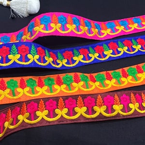 Renda indiana, fita artesanal bordada no atacado, borda de sari, enfeite de sucata, acabamento em tecido de costura artesanal - 9 jardas