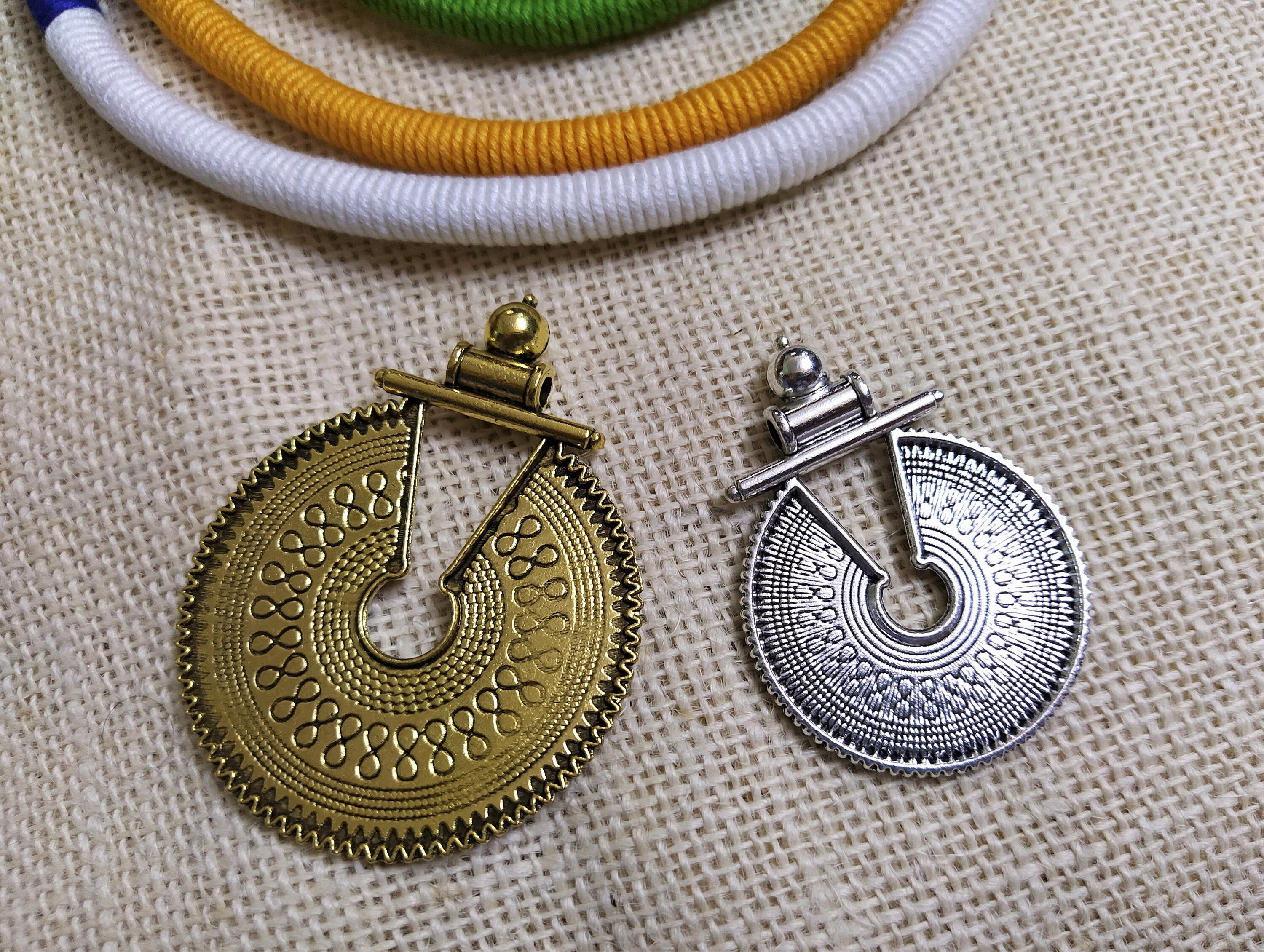 Antique Gold Metal Pendants Ethnic Necklace Pendants Indian Etsy