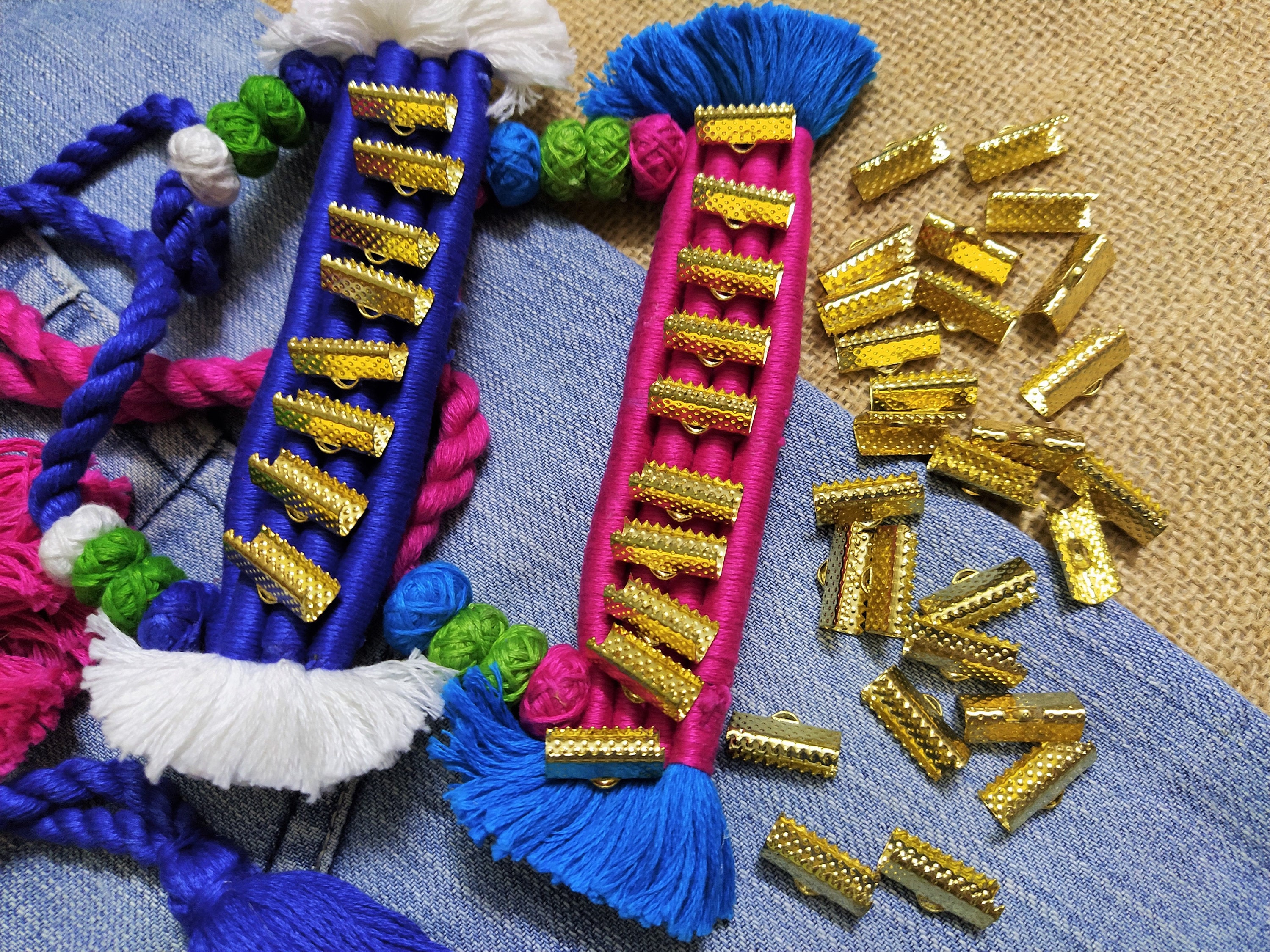 16 MM Gold Plated Metal Ribbon Crimp Cord End Clasp Ribbon Etsy