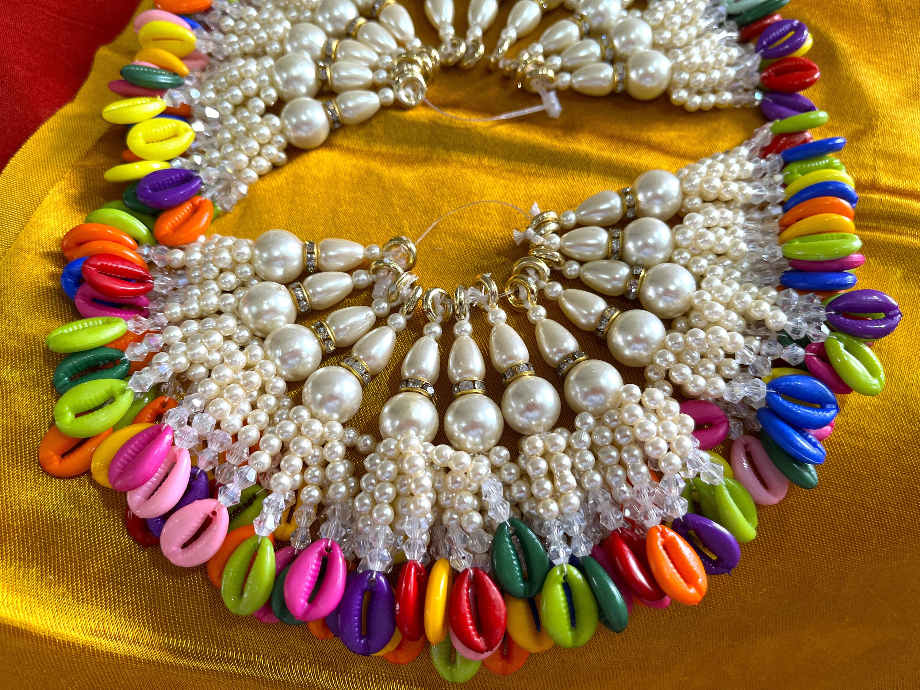 Acrylic Cowry Shell Motifs, Cowry Shell Indian Sari Latkens, Beaded ...