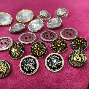 Assorted Multicolor Acrylic Buttons, Various Sizes, Indian Buttons for Crochet and knitted Products, Sewing Buttons, Art and Craft Supplies