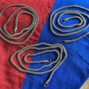 90 cms Silver Purse Chain, Metal Shoulder Handbag Strap, Replacement Handle Chain, Metal Crossbody Bag / Purse Handles Chain - set of 3