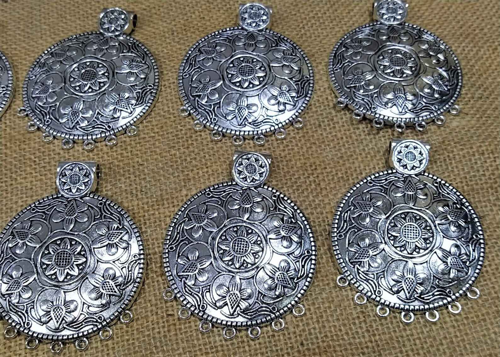 Antique Silver Tone Metal Pendants Ethnic Necklace Pendants Etsy