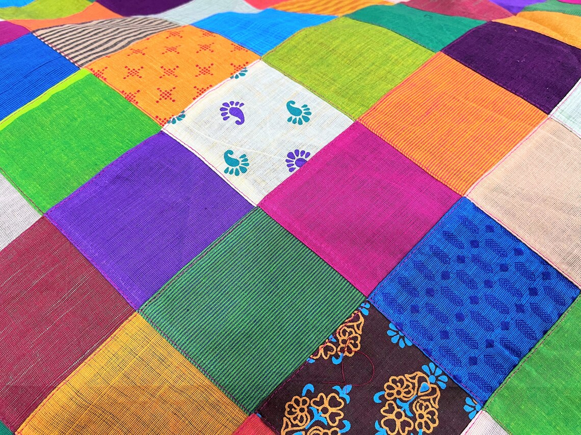 Patchwork Cotton Fabric Indian Recycled Fabric Indian Etsy