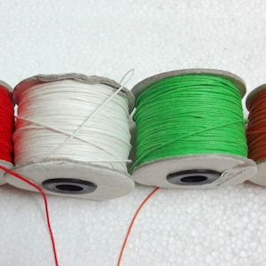 Craft Supplies, Jewelry Supplies, Assorted Waxed Cotton Cord / Thread - For Jewelry Making - Set of 4 shades