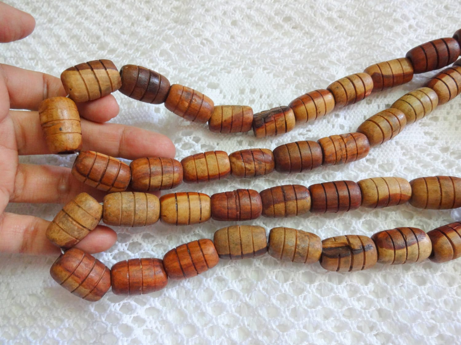 Large Wood Beads Textured Shaded Wood Beads Natural and - Etsy