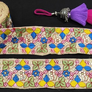 Indische Spitze, bestickt dekorative Trim, Handwerk Band, Sari Grenze, Stoff Spitze, Scrapbook Journal Verschönerung - pro Meter