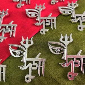 Antieke Zilveren Toon Metalen Hangers, Etnische Ketting Hangers, Tribal Sieraden Supplies, Trishul Trident Hindoe Charms - set van 4