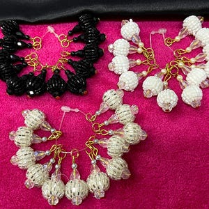 Tassels, Beaded Jewelry Tassels, Bridal Tassels, Decorative Sari Blouse Tassels, Indian Tassels, Sewing Crafting Latkans 10 pcs choose color